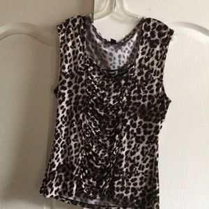 no sleeve cheetah blouse